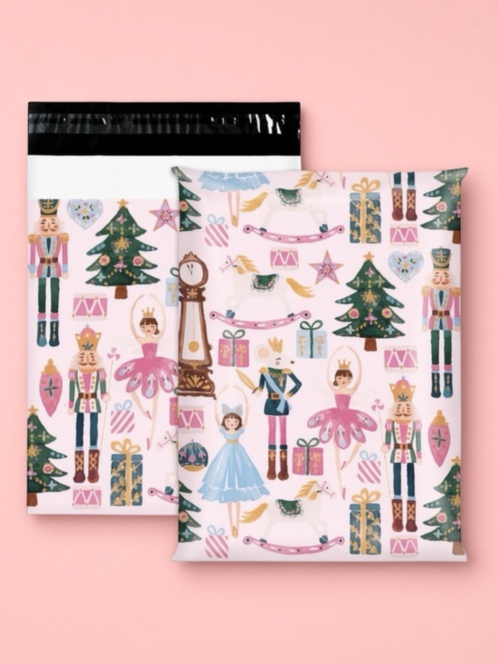 (10) 10x13 Christmas Nutcracker Poly Mailers
